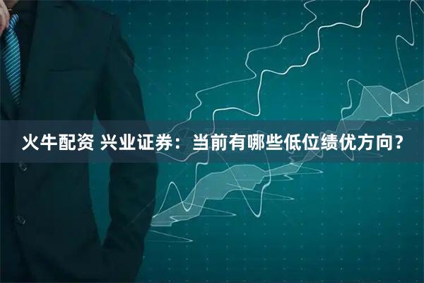 火牛配资 兴业证券：当前有哪些低位绩优方向？