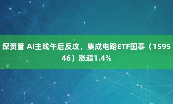 深资管 AI主线午后反攻，集成电路ETF国泰（159546）涨超1.4%