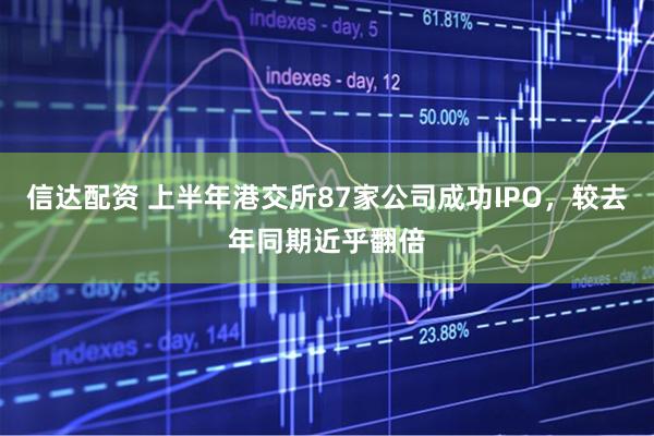 信达配资 上半年港交所87家公司成功IPO，较去年同期近乎翻倍